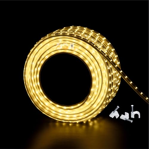 DOJI led Rope(Strip) Light with Adapter,Waterproof (Diwali Light,Home Decoration,Christmas,Festival Light (5 Meter, Warmwhite)