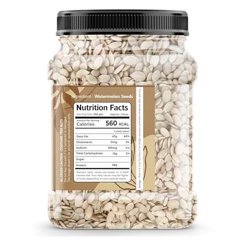 Image of FreshoCartz Watermelon Seeds 500gm | Crunchy Healthy Diet Snack For Eating | Gourmet Cooking & Baking Ingredient | Natural Unsalted Seeds | Jar Pack