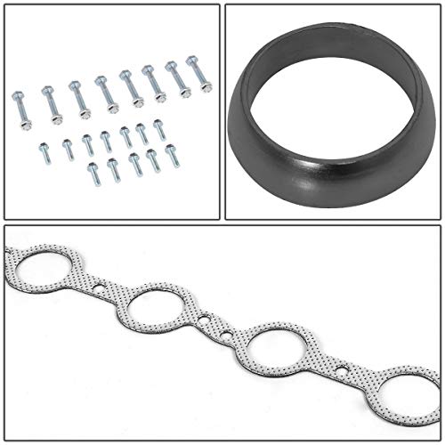 Dna Motoring Gktset-Ca07-48-53L Aluminum Exhaust Manifold Header Gasket Set Replacement,Metallic #TOP4
