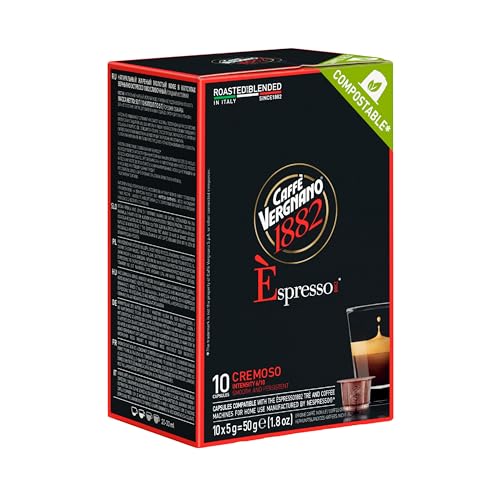 Caffe' Vergnano 1882 Capsule Espresso Cremoso Compatibili Nespresso, 10 x 5g