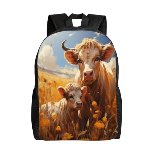 Comfort Fit Unisex Cows Field Sky Backpack Durable for Daily Commute & Travel Adventures 16 Inch