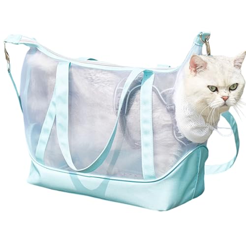 Bolsos Transportín para Gatos - Tote De Almacenamiento para Animales con Malla De Nailon | Viaje Gatos,para Viajes Trayectos Al Trabajo Acampadas Picnics
