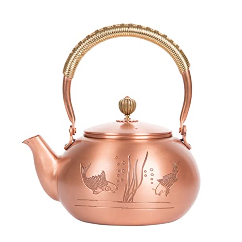 Gamz Premium Handmade Solid Copper Teapot Kettle Stovetop Teapot Thick Engraved Copper Teapot Kettle Stovetop Teapot Chinese - The Office Teapot #TOP16