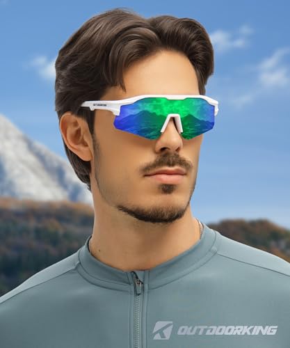 Image of Sport Polarized Sunglasses for Men and Women, Stylish and Lightweight Cycling Sunglasses with UV400 Protection