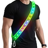 Zacro LED Reflektierende Gürtelschärpe, Lauflampe Reflektor Gürtel, Sicherheitslichter für Spaziergänger bei Nacht, Hohe Sichtbarkeit, Lauflicht für Joggen Running Laufen Fahrradfahren Hundewandern