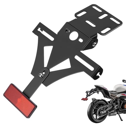 Motorrad Kennzeichenhalter,Universal Nummernschildhalter,LED Light Number Plate Holder,Adjustable Angle Motorcycle Number Plate Holder,Klangtherapie, KöRper, Geist und Seele