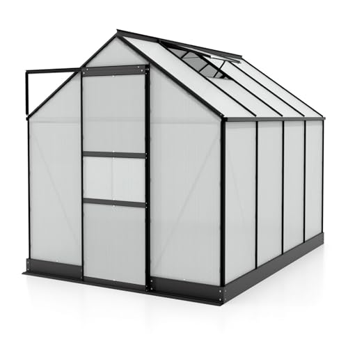 Vitavia Gewächshaus Apollo 5000", schwarz, 5,0 m², 4 mm HKP | Wetterfestes & stabiles Treibhaus | Perfekt für Gemüse & Pflanzen | Robust & langlebig