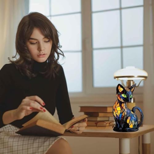 OVFD Shih Tzu Stained Glass Lamp, Shih Tzus Lamp, Dog Lamps Stained Glass, Staineds Resin Tabletop Night Light (Shih Tzu)