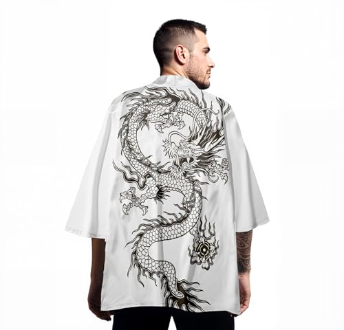 Image of Women's and Men Kimono Cardigan Japanese Long Sleeves Lightweight Open Front Coat Tops
