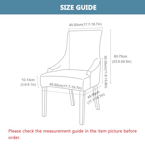 Fundas elásticas para sillones orejeros de alta gama: juego decorativo beige de 6 unidades 6