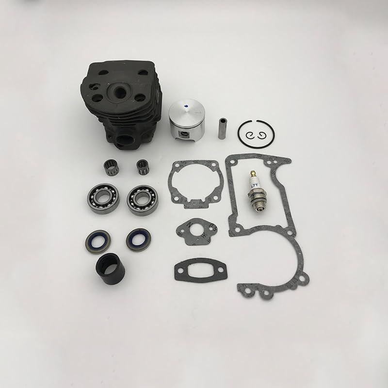 Części do kosiarki 46mm zestaw uszczelek olejowych łożyska tłoka cylindra pasuje do Husqvarna 50,51,55 Rancher silnik gazowy piła łańcuchowa ogrodowe części zamienne Ferramentas
