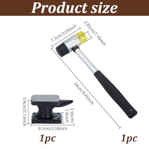 Kit de forge de forge UNICRAFTALE avec marteau et bloc pour orfèvrerie précise - 4