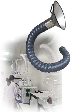 360° Rotatable Fume Extractor Hose - Articulated Fume Arm with Hood, Air Duct Collector for Industrial Workshops, 4.9ft Length, 16cm Diameter, Efficient Dust & Smoke Removal