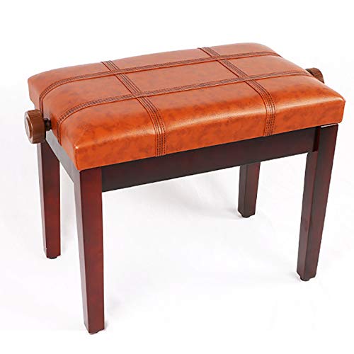 Tabouret de piano en cuir avec piètement élégant en bois massif