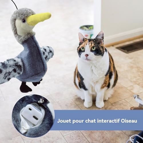 Accesorio felino para cazas estilo pato chispeante interactivo con sensor de movimiento 4