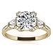 18K Solid Gold Handmade Engagement Ring, 2.0 CT Cushion Cut Moissanite Solitaire Ring Diamond Wedding Ring for Her/Women, Anniversary Precious Gift, VVS1 Colorless (Yellow)