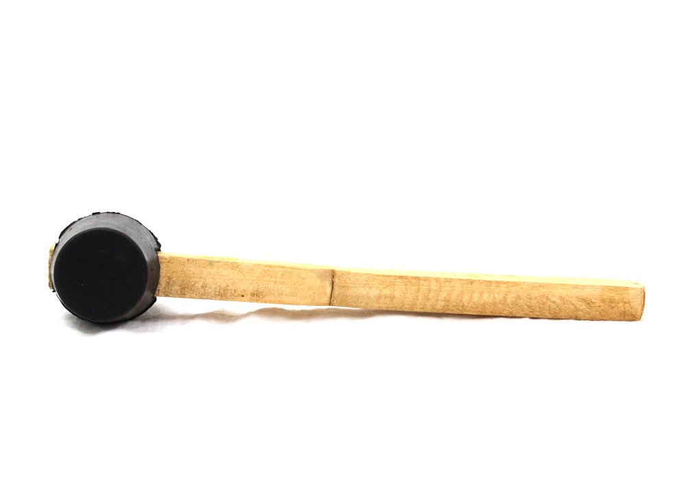 LOVELY® 1.75 Inch Diameter Rubber Mallet Hammer With Wooden Handle For Soft Impact And No Damage 2