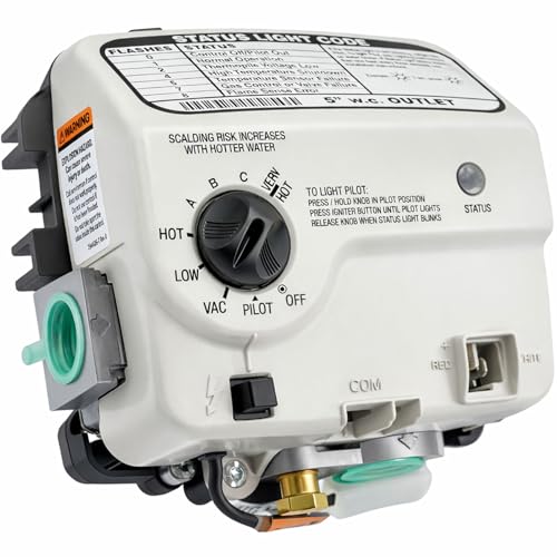 100112336 Upgraded Water Heater Gas Valve(OEM) Compatible with a.o. smith, reliance etc. Gas Control Valve for 5” wc Outlet Water Heater Replacement part number 9007884005, 316910-000, 321166-000 etc.