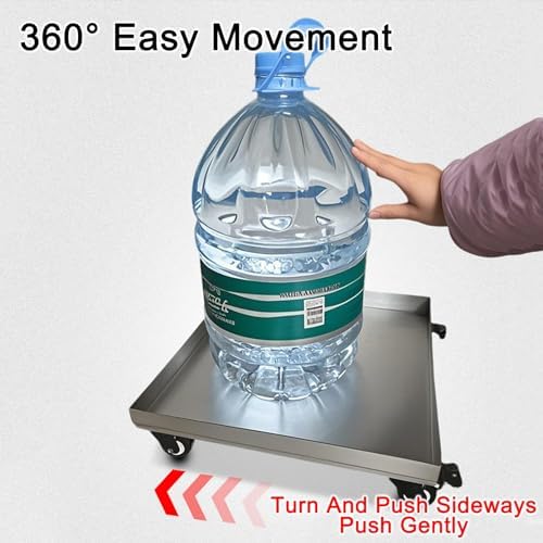 Metal Drip Tray with Wheels for Car, Washing Machine, Refrigerator & Potted Plants - Universal Spill Pan (50x50cm/20x20in) - Durable & Versatile Drip Pan