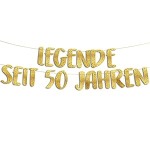 Lustige Banner, Glitzerbanner Legende Seit 50 Jahren, Partyzubehör zum 50. Geburtstag