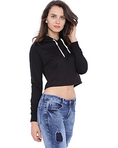 Image of PINACOLADA Women Black Crop Hoodie