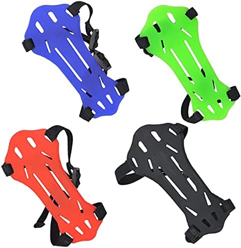 4 Pack Archery Armguard Adjustable 2 Straps Buckles Forearm Protector for Kids & Youth Recurve Bows Longbow Hunting Archers(Black, Blue, Red, Green)