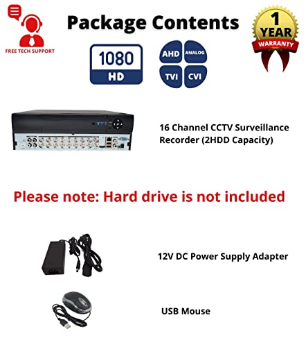 Evertech 16 Channel H.264 Ahd Tvi Cvi Analog 4In1 Surveillance Digital Video Recorder (No Hard Drive) #TOP2