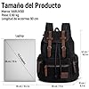VARLIVOO Retro Hombre Mochila Estudiante Mochila 15,6" Portátil Universitaria Mochila de Hombre Viajar Colegio Cámping Lona Negro #5