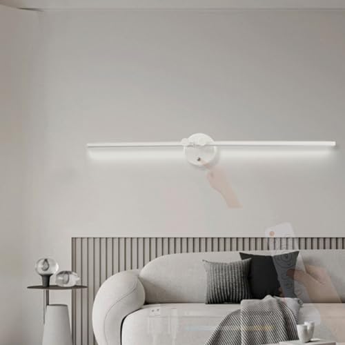 Aplique de pared LED de 71cm blanco con control remoto y recarga USB