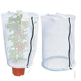2er Set Pflanzenabdeckung, Luftdurchlässiges Vogelnetz, Schutzbarriere für Tomaten, Gurken,...