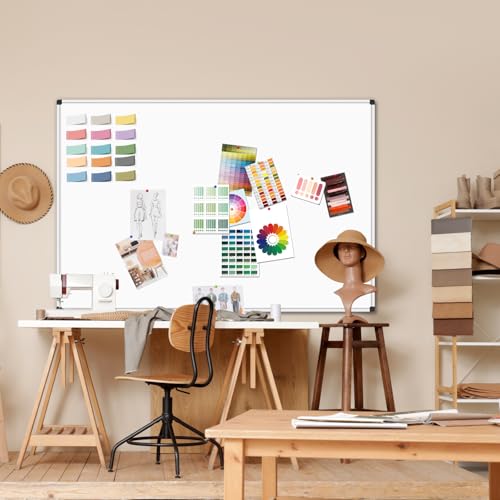 Image of XBoard Magnetic Dry Erase Board 72 x 48 Inches Wall-Mounted, 6'x4' Whiteboard with Marker Tray, Aluminum Frame White Board for School Office and Home