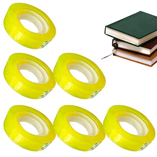 Cinta brillante transparente multiuso, rollos de repuestos de cinta de papelería,6 rollos de repuesto de cinta transparente - Liberación segura y de la cinta de papelería para un sellado y embal