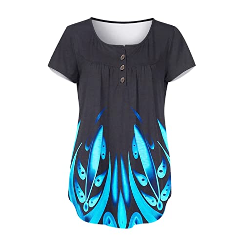 Gfpgndfhg Womens Blouse Womens Casual Cold Shoulder Tops Short Sleeve Ruffle Flowy Chiffon Blouses Shirts #TOP3