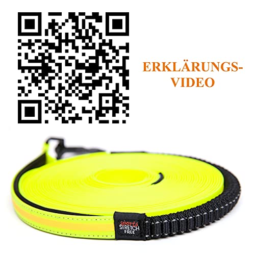 Diggar® Schleppleine 10 Meter neon gelb Führleine Feldleine reeflektierend NEU Rückdämpfer Cover