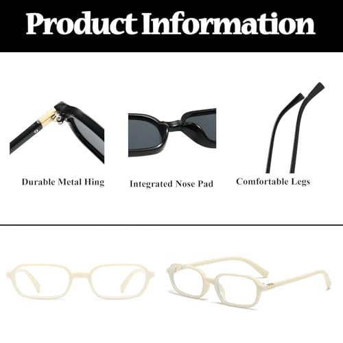 Image of LJCZKA Rectangular Blue Light Blocking Glasses for Women Men Retro Small Square Frame Anti Eyestrain Computer Eyeglasses