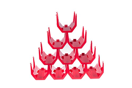 Premium Red Plastic Stackable Wine Rack - Wine Racks by Clever Chef