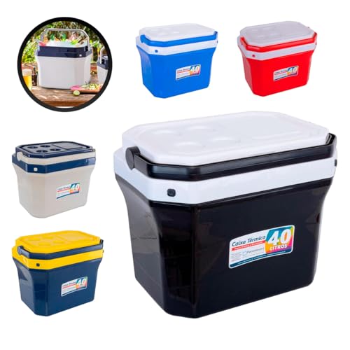 Caixa Térmica Cooler 40 Litros Com Alça Praia Piscina Bebida (Preto)