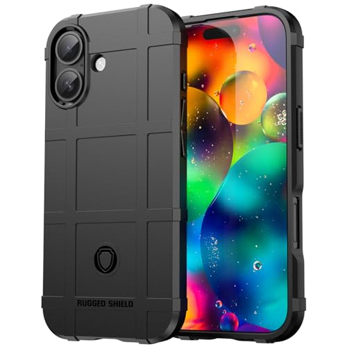 Monwutong Slim Fit Case for iPhone 17,Rugged Shield Outdoor Durable Phone Case,Military Grade Anti-Drop Protection and Camera Lens Protection Cover for iPhone 17,HD Black