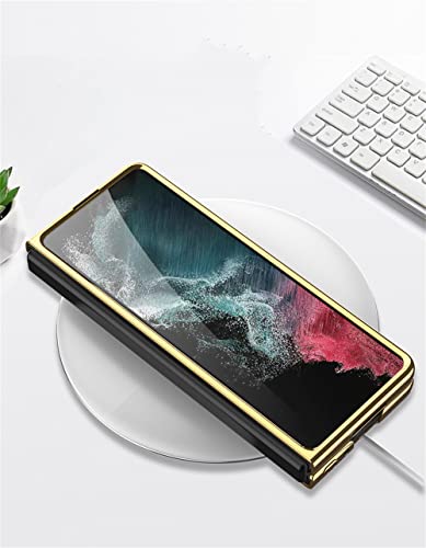 Coque rigide en polycarbonate galvanisé vert pour Galaxy Z Fold 4