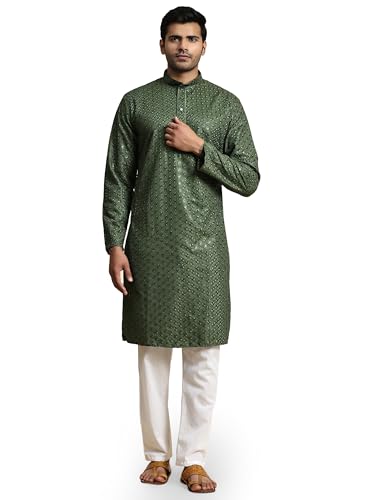 Image of Pro-Ethic Style Developer Mens Indian Traditional Cotton Kurta Sets, Men Kurta Set Indian Wedding Dress (A-117)