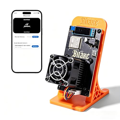 STARMINER New Smart app Bitaxe Gamma 601 Remote Control, scheduled Power on/Off, Hash Rate Monitoring Mining Pool Configuration, 1.2TH/s ASIC BM1370 Chip Solo Lottery BTC Miner for Home Mining Orange