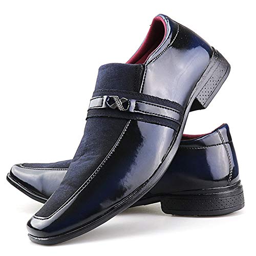 Sapato Social Neway Masculino 1002Azul + Relógio