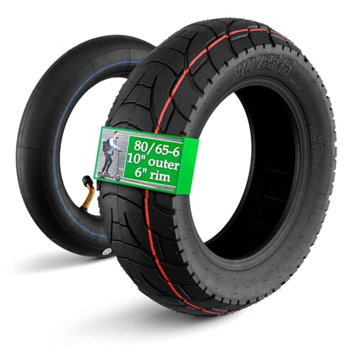 80/65-6 Scooter Tire Tube for All Seasons - 10x3 Electric Scooter Tires Replacement with Rugged Tread - Weather Abrasion & Puncture Resistant 80/65-6 Tire For a Smooth Quiet Ride on Any Terrain
