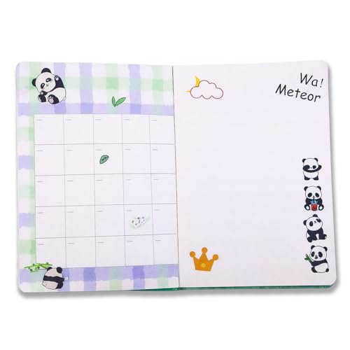Image of COI Cute Panda Diary - 192 Pages Hardcover Notebook for Kids, Girls & Teens | Panda Happy Bamboo Design | Personal Journal for Writing, School, Gifts