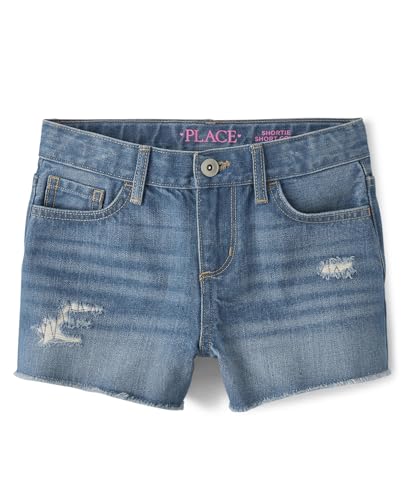 Image of The Children's Place Girls Denim Shortie Shorts