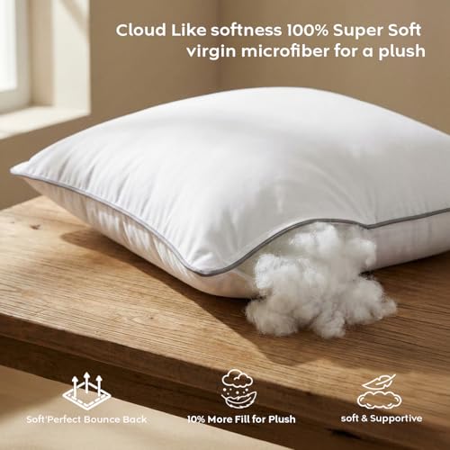 Image of AYKA Microfiber Cushion Filler Set of 5 (24x24 Inch) | Soft & Fluffy Sofa Cushions Inserts | Premium Polyester Fiber Throw Pillows for Sofa, Couch, Bed & Living Room Decor | White