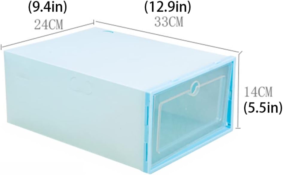 Garneck 6pcs Stackable Shoe Boxes Lids Dustproof Drawer Storage Organizers for Shoes