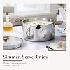 CAROTE 6QT Stainless Steel Stock Pot with Glass Lid, Large Soup Pot with Wood-Grain Handles, Deep Pot for Soup, Pasta & Stew #4