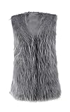 Geschlecht: Damen Minetom Damen Herbst Winter Pelzjacke Kunstpelz Weste Frauen Jacke Kunstfell Jacket Grau 40