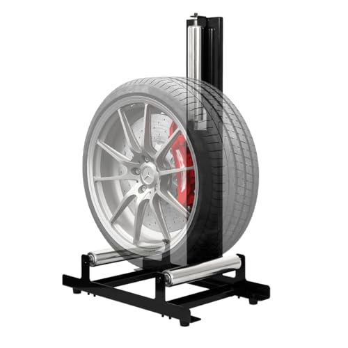 CStern Soporte para neumáticos de moto, soporte de limpieza para neumáticos de coche, soporte para garaje, accesorios para limpieza y pulido de neumáticos, capacidad de carga 50 kg, 58x36.5x89 cm
